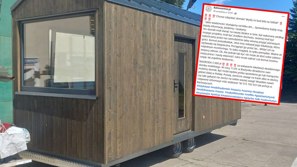 Złodzieje ukradli domek na kółkach. Tajemnicze SMS