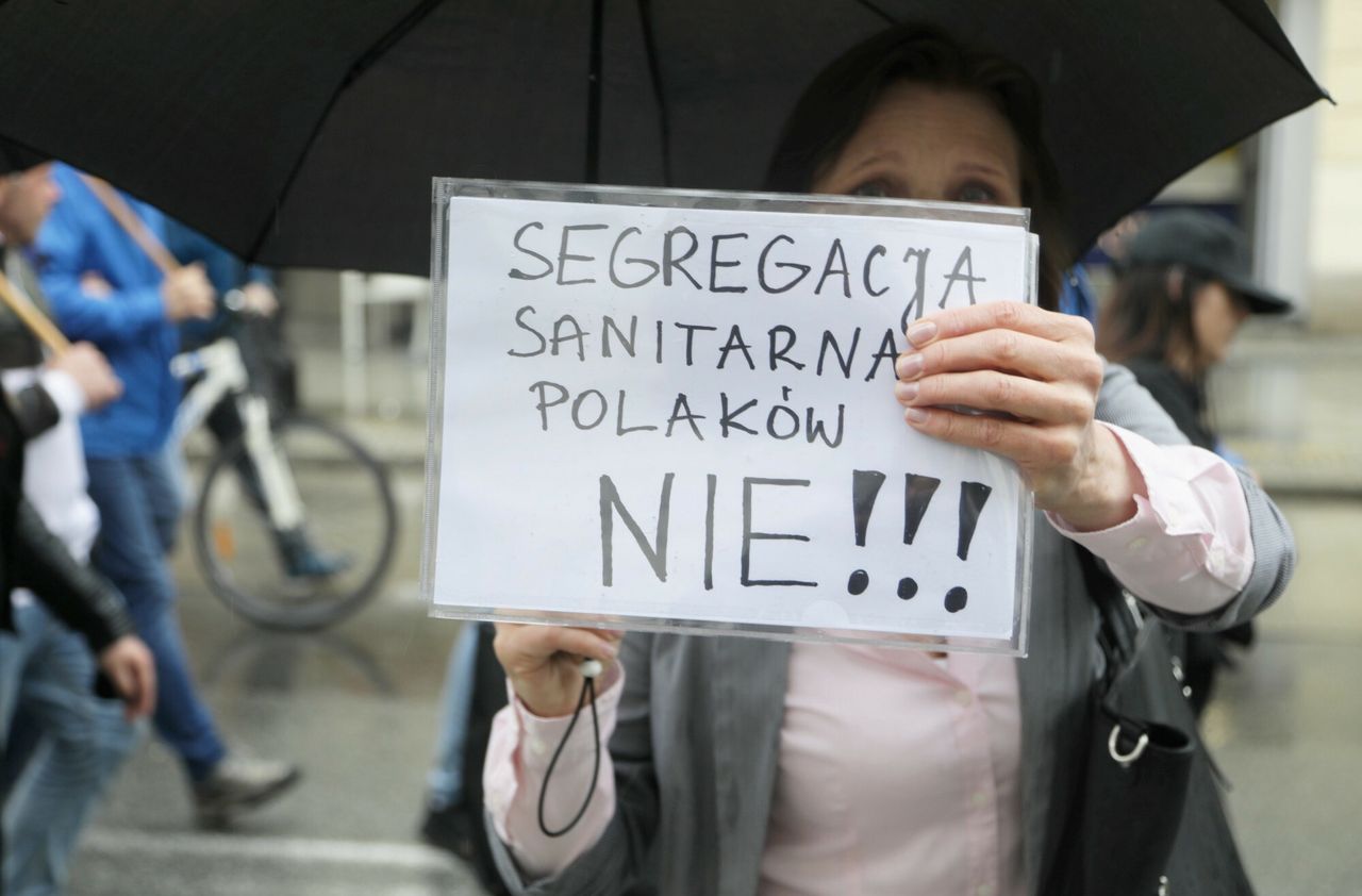 Protest przeciwników szczepień 