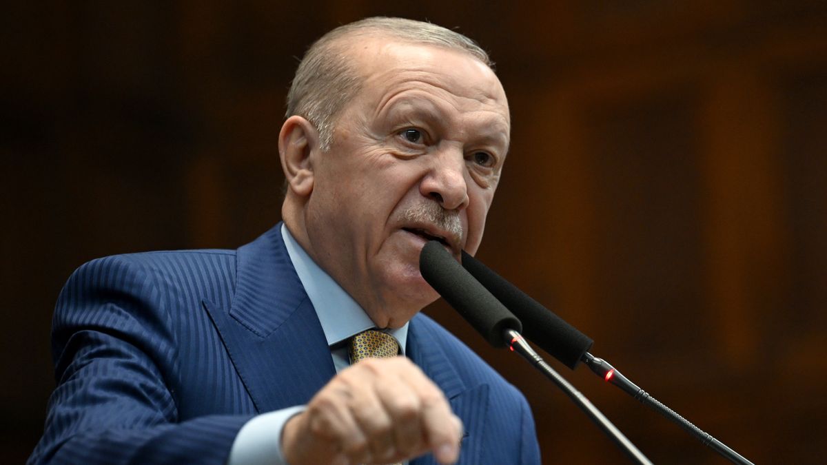 ANKARA, TURKIYE - FEBRUARY 25: Turkish President and Leader of the Justice and Development (AK) Party, Recep Tayyip Erdogan makes a speech during the AK Party Group Meeting at the Grand National Assembly of Turkiye in Ankara on February 25, 2026. (Photo by Rasit Aydogan/Anadolu via Getty Images)