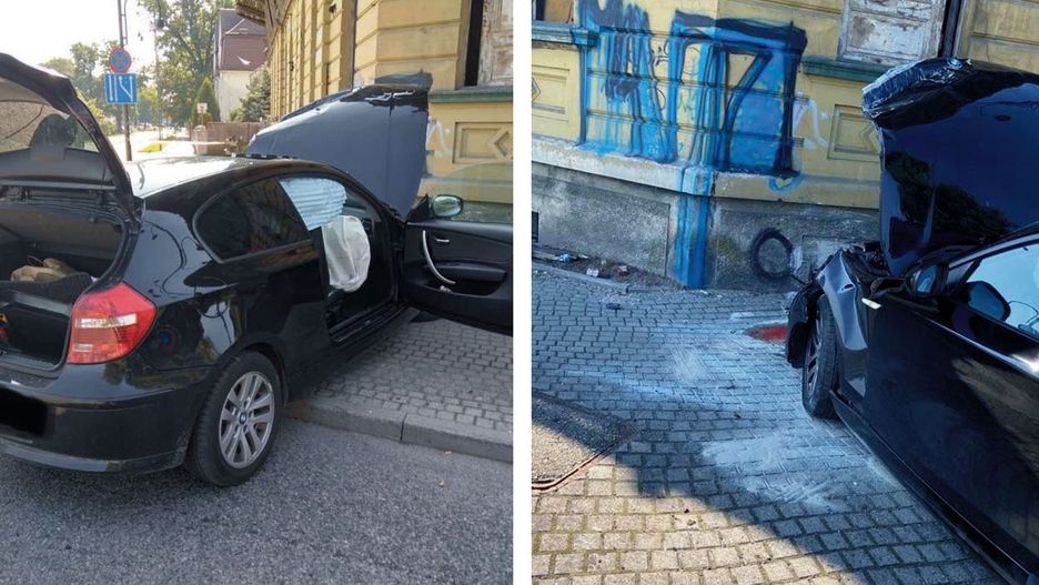 Kędzierzyn-Koźle. BMW wbiło się w kamienicę 
