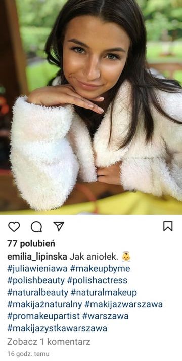 Usunięty hashtag pod zdjęciem Julii Wieniawy 