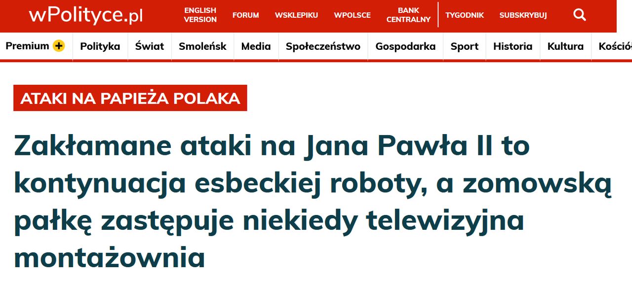 Prorządowy portal wPolityce.pl