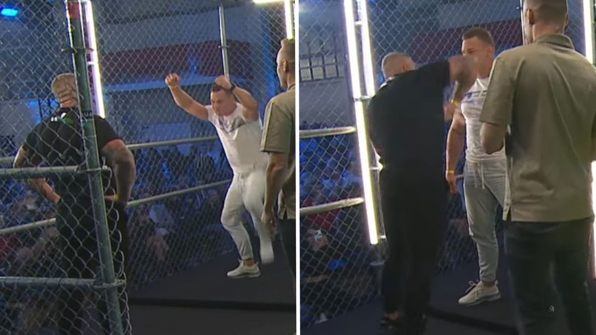 Na zdjęciach Denis Labryga przed face to face z Denisem Załęckim