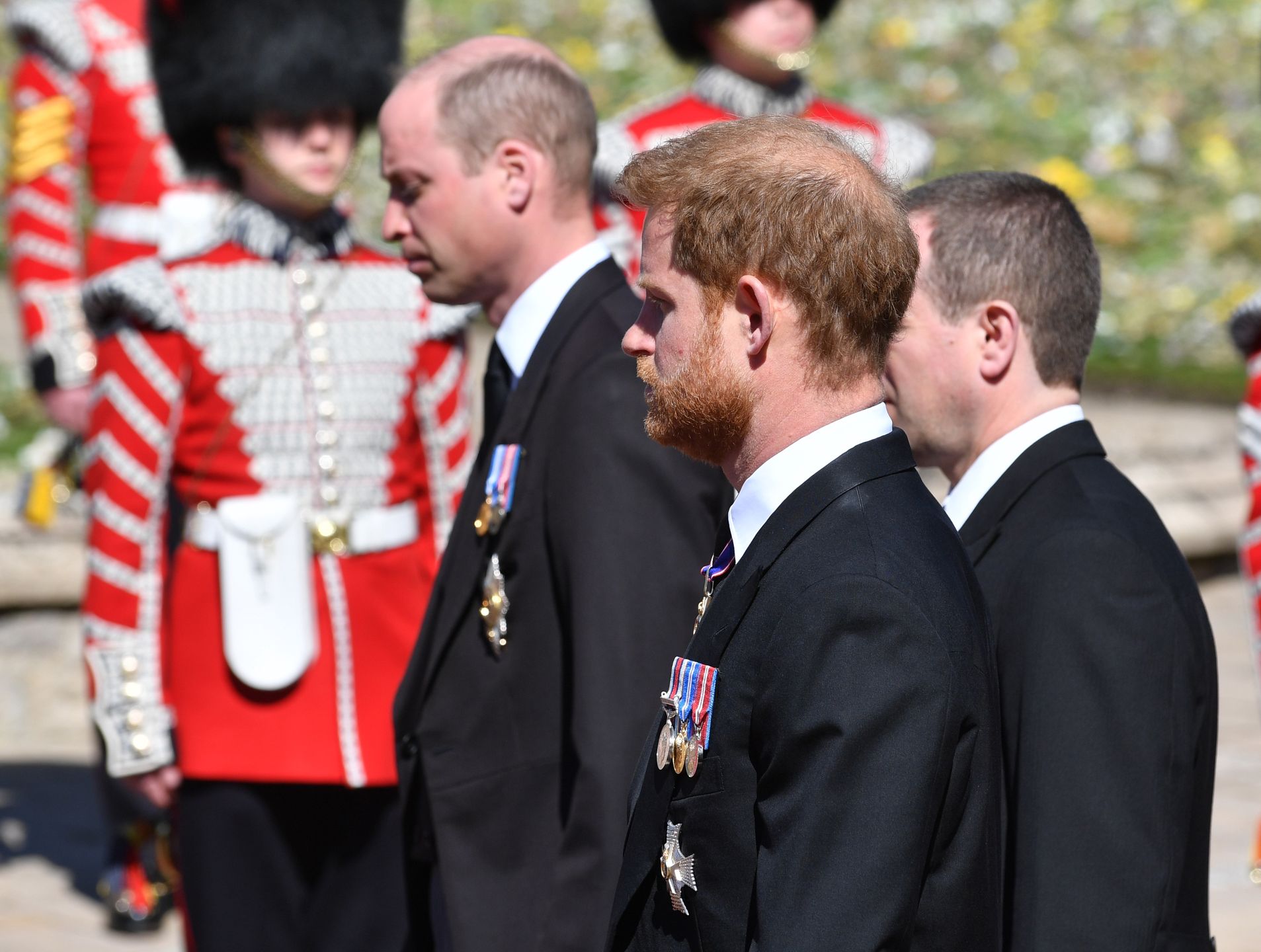 Książę Harry na pogrzebie księcia Filipa