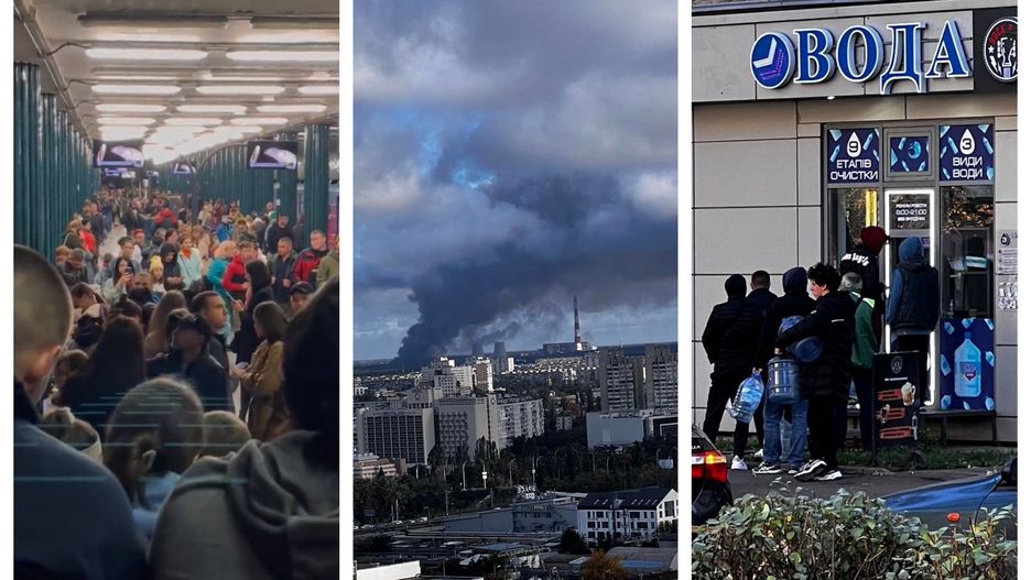 Mieszkańcy Kijowa kupują wodę i szukają chronienia w metrze.