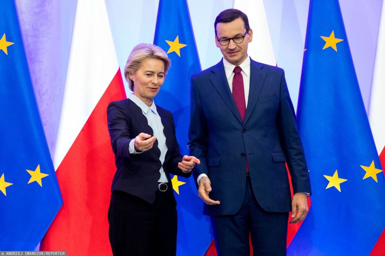 Szefowa KE Ursula von der Leyen i premier Mateusz Morawiecki