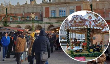 Kraków: Karuzela wenecka, świąteczne ozdoby i kiełbasy na Rynku