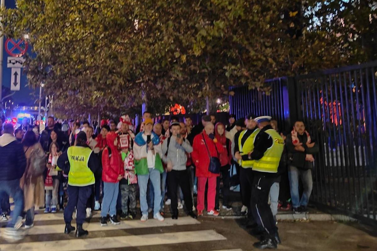 Kibice tłumnie zebrali się pod Narodowym by przywitać piłkarzy