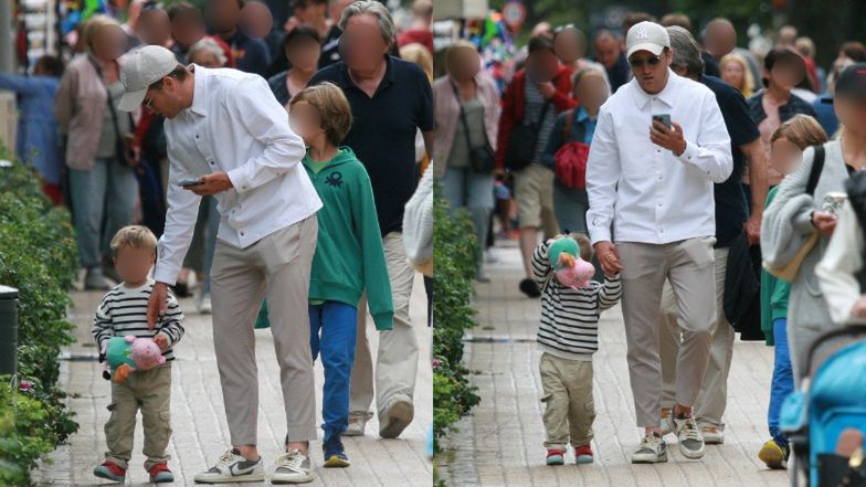 Piotr Zieliński spaceruje po Sopocie z żoną i synkiem