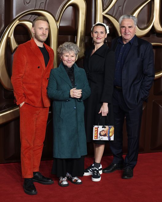 Sam Phillips, Imelda Staunton, Bessie Carter i Jim Carter na londyńskiej premierze "Wonki" w listopadzie 2023 r.