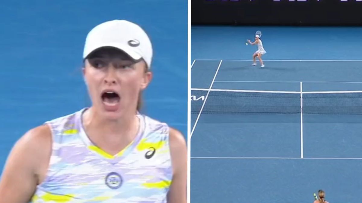 Twitter / Australian Open / Na zdjęciu: Iga Świątek (wymiana z meczu z Danielle Collins)