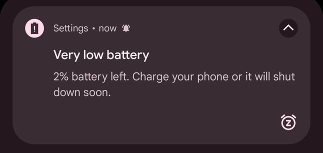 Android te recordará batería muy baja