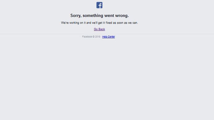 Taki komunikat pojawił się rozczarowanym użytkownikom Facebooka.