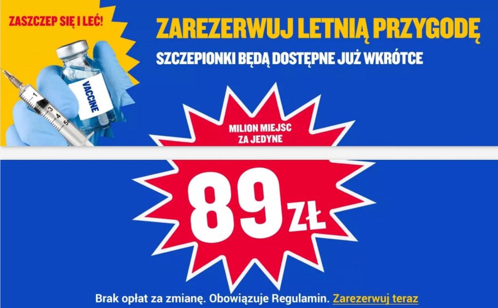 Reklama linii lotniczej Ryanair