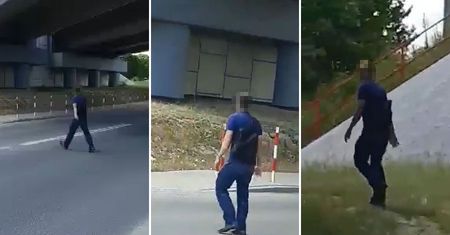 Uwaga! Ten mężczyzna od tyłu podszedł do kobiety i zaczął ją obmacywać