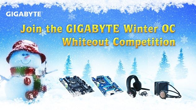 Gigabyte Winter OC Whiteout konkurs podkręcanie logo