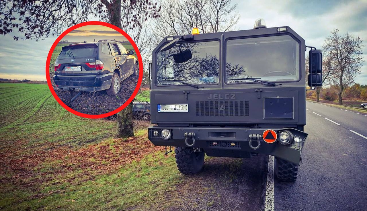 22-latka jechała BMW. Zahaczyła o wojskowego jelcza. Oto finał