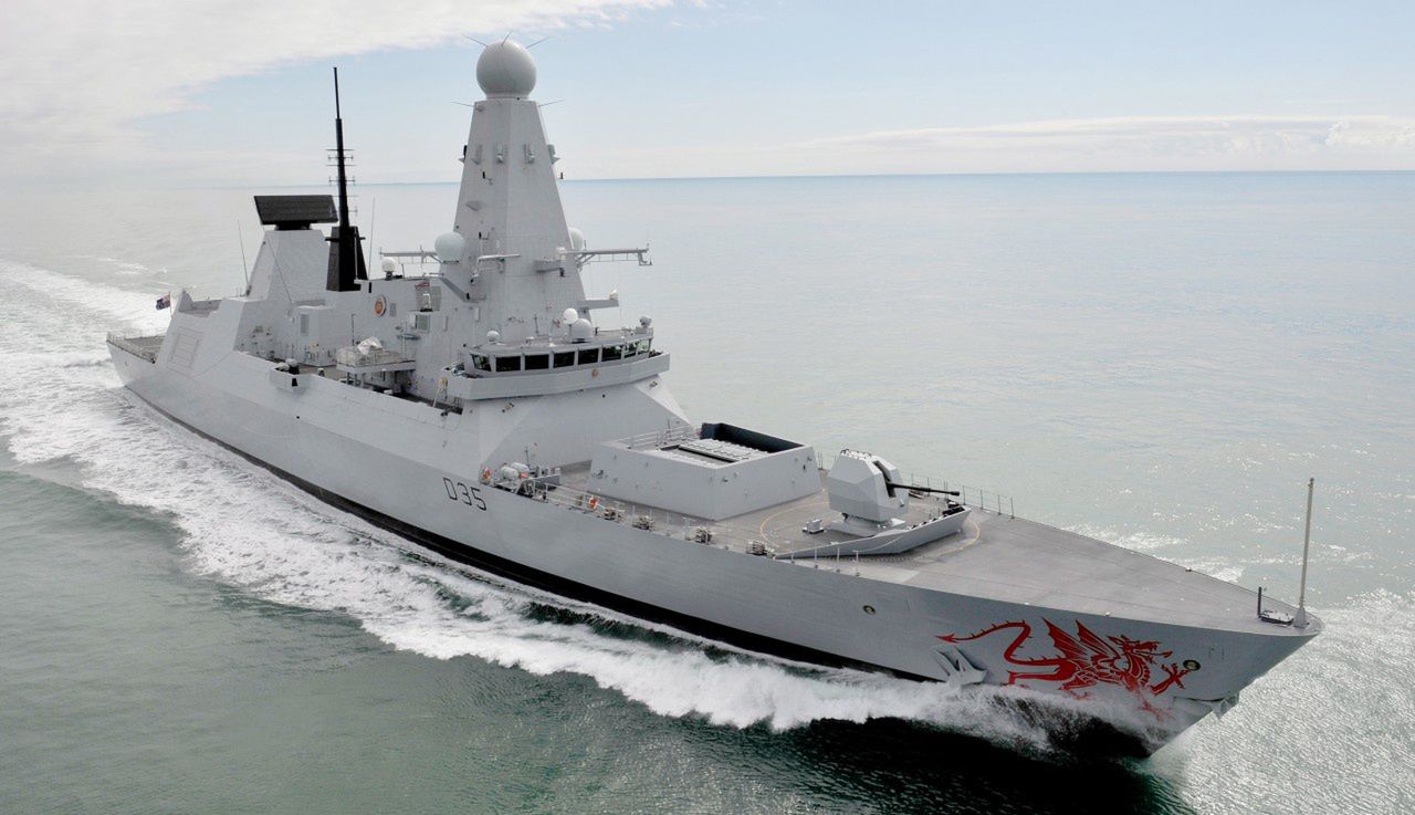 Type 45 missile destroyer HMS Dragon.