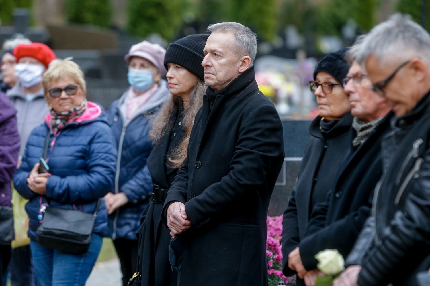 Bogusław Linda, Lidia Popiel - pogrzeb Krzysztofa Kiersznowskiego