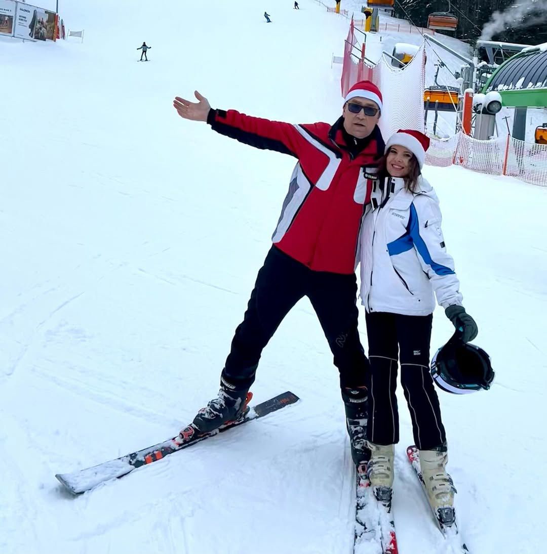 Maciej Orłoś i Paulina Koziejowska na nartach
