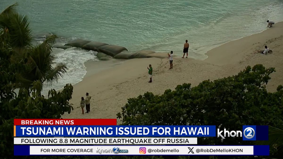 Szokujący widok na plaży na Hawajach.