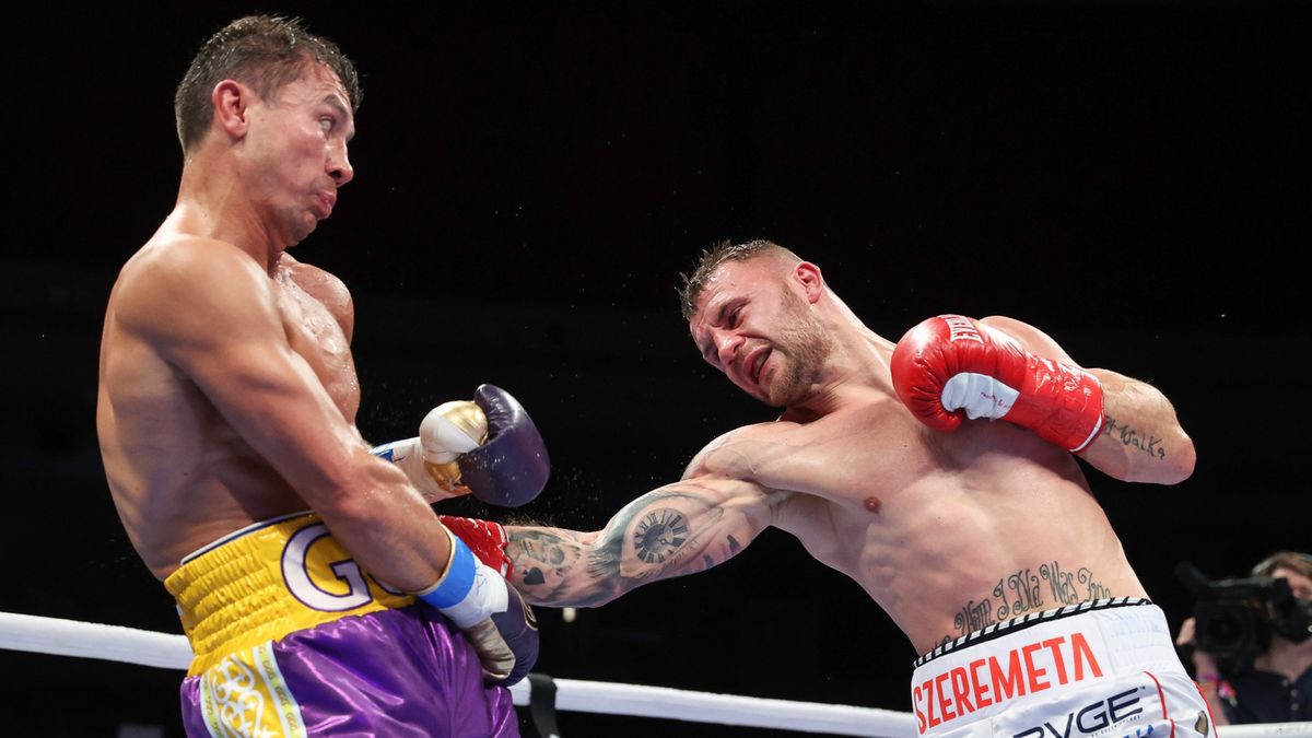 PAP/EPA / Melina Pizano/Matchroom / Na zdjęciu: Kamil Szeremeta (z prawej) w walce z Giennadijem Gołowkinem