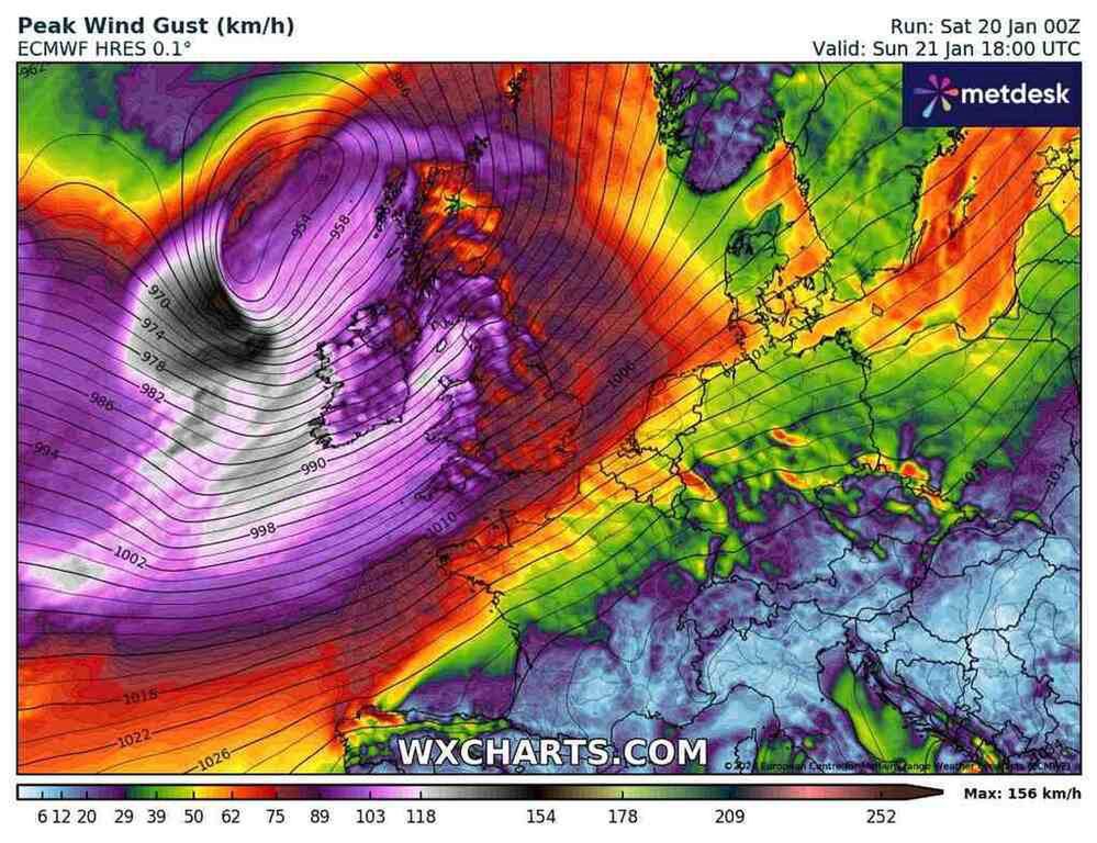 Nad Europę nadciąga potężny orkan