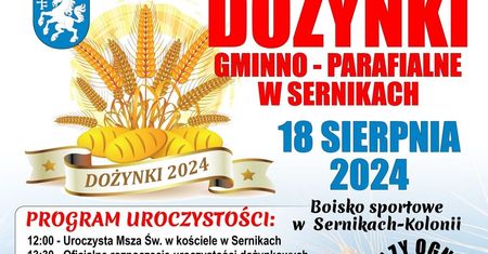 Dożynki w Sernikach 2024. Gwiazdą imprezy Piękni i Młodzi Dawid Narożny. Zobacz godzinowy program