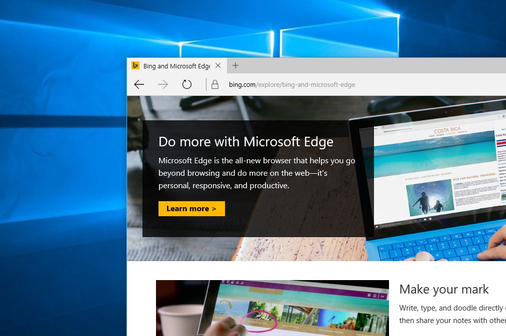 Bing zachęca użytkowników do pozostania przy przeglądarce Edge