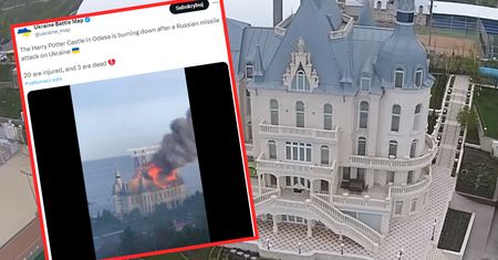 Spłonął zbombardowany zamek "Harry'ego Pottera" w Odessie