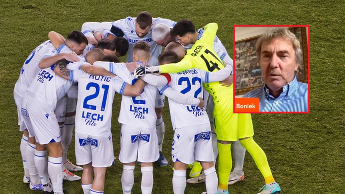 piłkarze Lecha Poznań (w ramce: Zbigniew Boniek)