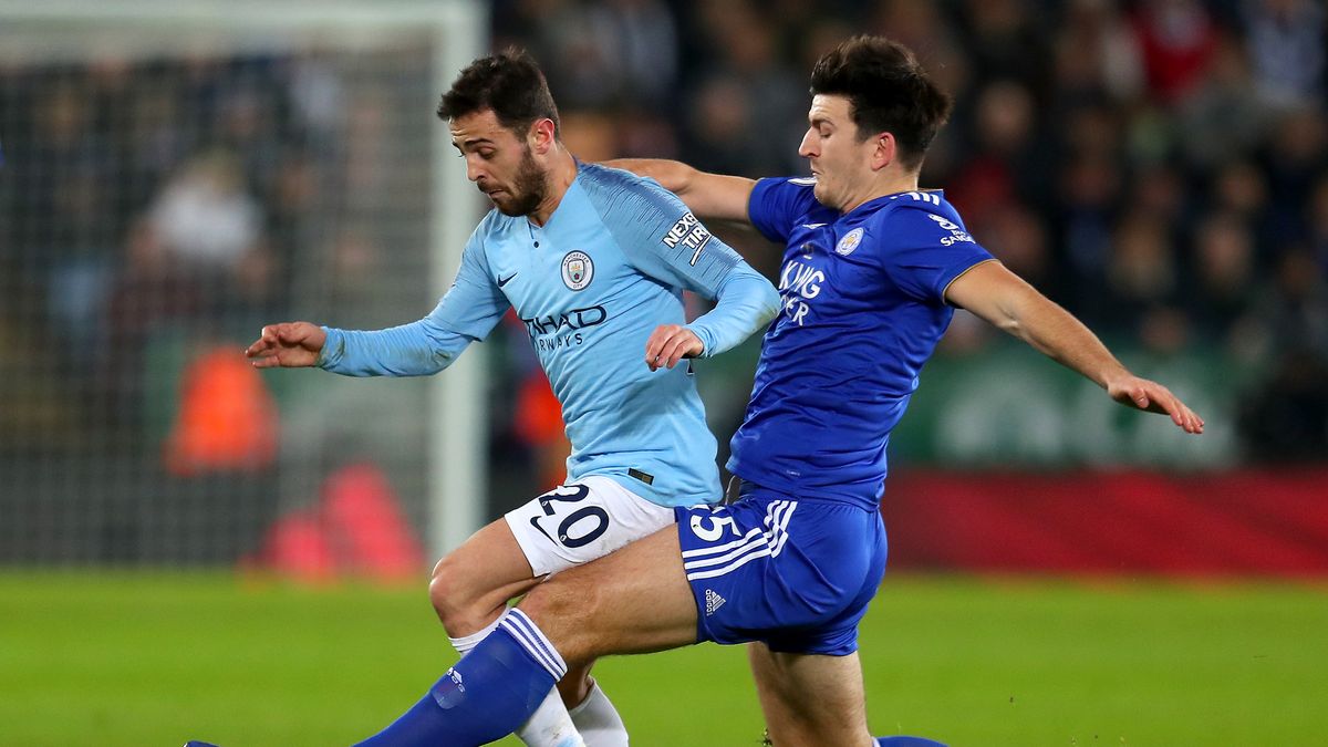 Getty Images / Catherine Ivill / Na zdjęciu: Bernardo Silva (z lewej) i Harry Maguire (z prawej)