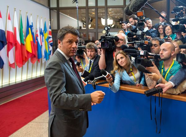 Premier Włoch Matteo Renzi w Brukseli