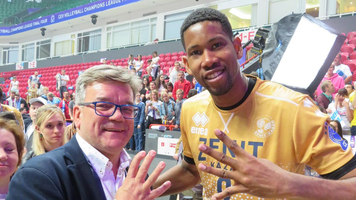 Materiały prasowe / Archiwum Andrzeja Grzyba / Na zdjęciu: Andrzej Grzyb i Wilfredo Leon