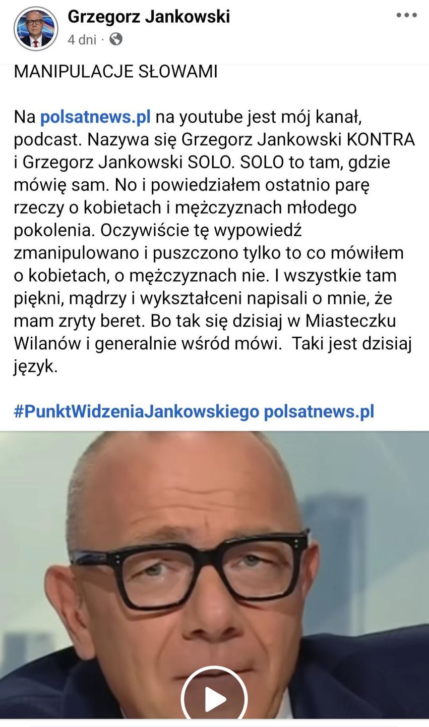 screen Facebook Grzegorz Jankowski