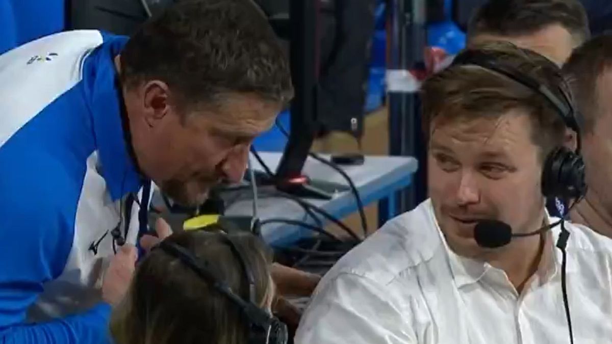 x.com/polsatsport / Na zdjęciu: niecodzienna sytuacja z meczu KS DevelopRes Rzeszów - Maritza Płowdiw