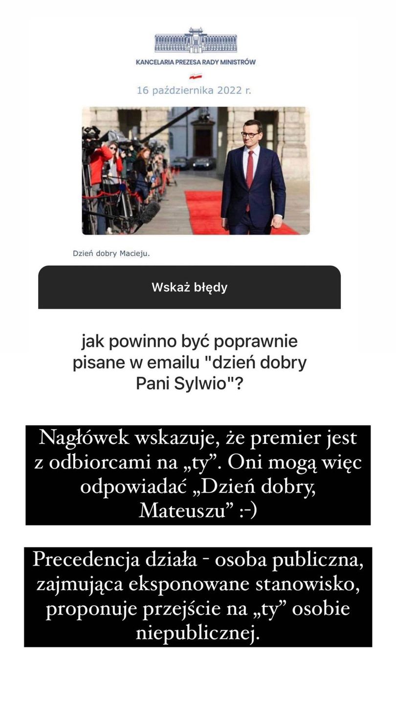 Błędy w e-mailu Mateusza Morawieckiego