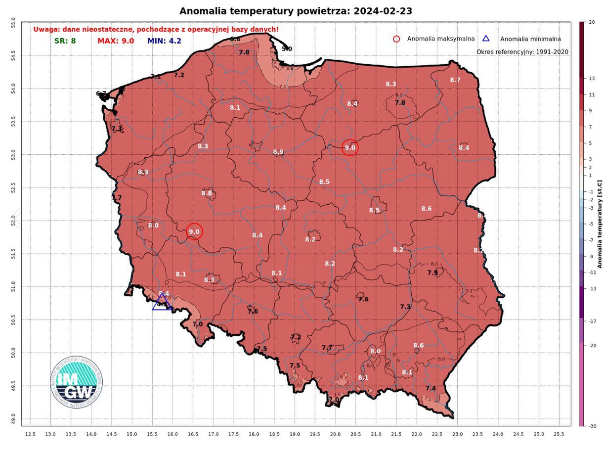 Tegoroczny luty był ekstremalnie ciepły - informują analitycy IMGW