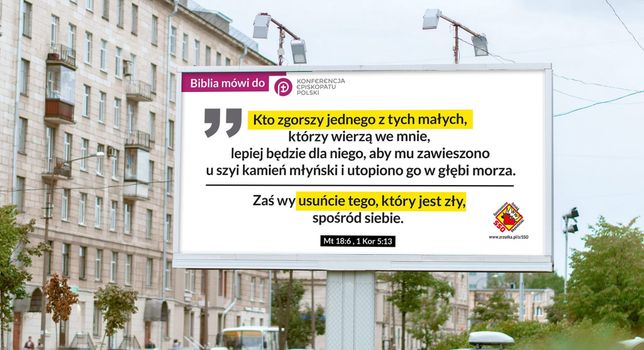 Warszawa. Biblijnymi cytatami uczą, jak żyć. Billboardowej ewangelizacji ciąg dalszy