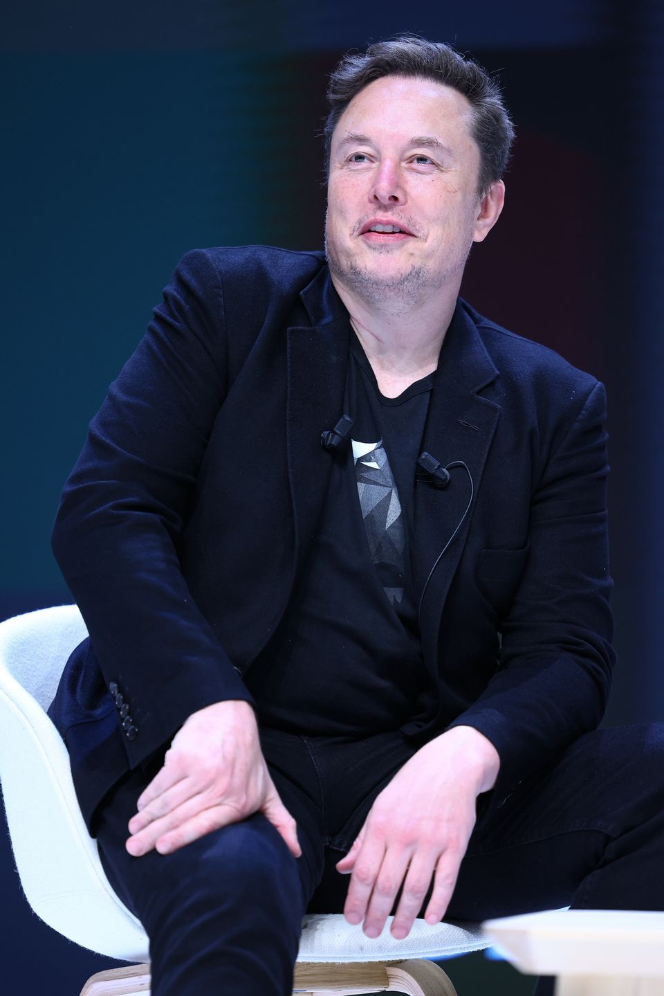 CANNES, FRANCE - JUNE 19: Elon Musk attends 'Exploring the New Frontiers of Innovation: Mark Read in Conversation with Elon Musk' session during the Cannes Lions International Festival Of Creativity 2024 - Day Three on June 19, 2024 in Cannes, France. (Photo by Marc Piasecki/Getty Images)