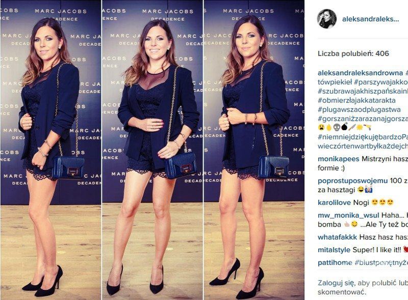 Aleksandra Kwaśniewska na imprezie Coty Polska, na prezentacji perfum Marca Jacobsa (fot. Instagram)