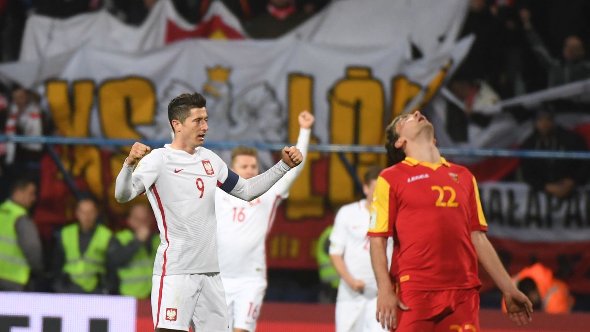 Na zdjęciu Mecz z marca 2017 roku Robert Lewandowski cieszy się z gola Piłkarze Czarnogóry załamani