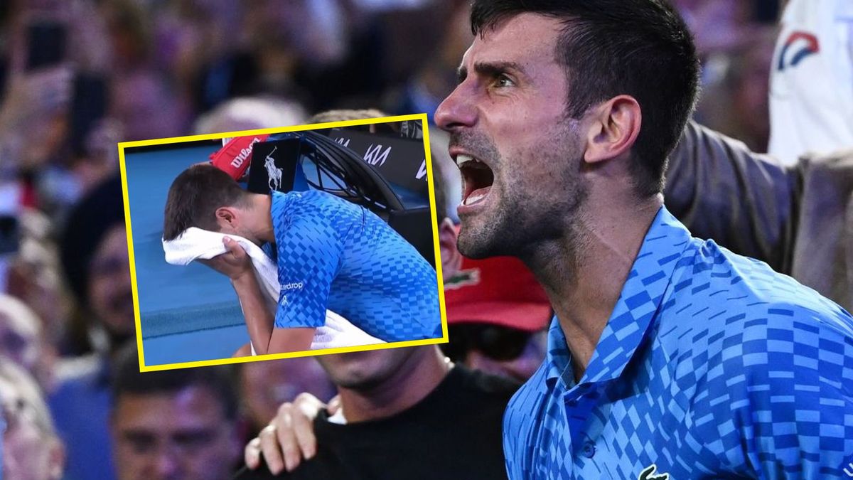 reakcja Novaka Djokovicia po zwycięstwie w Australian Open 2023