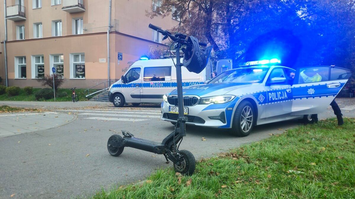 Nastolatek potrącony na hulajnodze elektrycznej na ul. Sowińskiego
