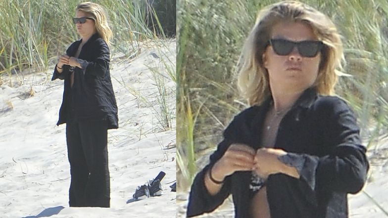 Marta Manowska śpi na plaży