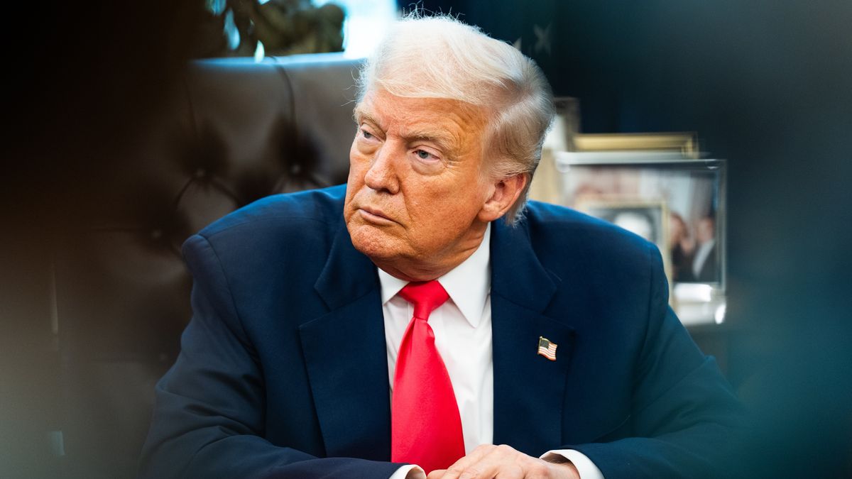 WASHINGTON, DC  August 14: US President Donald Trump during the signing of a proclamation in the Oval Office of the White House on Thursday August 14, 2025. President Trump signed a proclamation to honor the 90th anniversary of the Social Security Act. Administrator of the Social Security Administration Frank Bisignano was present for the signing. (Photo by Demetrius Freeman/The Washington Post via Getty Images)
