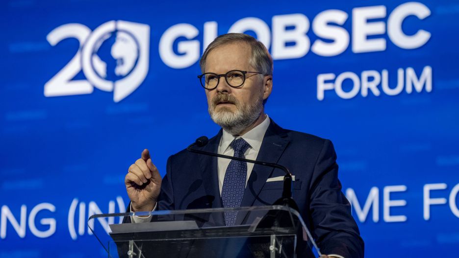 Petr Fiala
Czech Prime Minister Petr Fiala speaks during the Globsec security conference in Prague, Czech Republic, June 12, 2025. (CTK Photo/Vit Simanek) 
Dostawca: PAP/CTK
Vit Simanek
Czech, Prague, Europe Union, EU, diplomacy, security, Globsec, defence capabilities, military, army