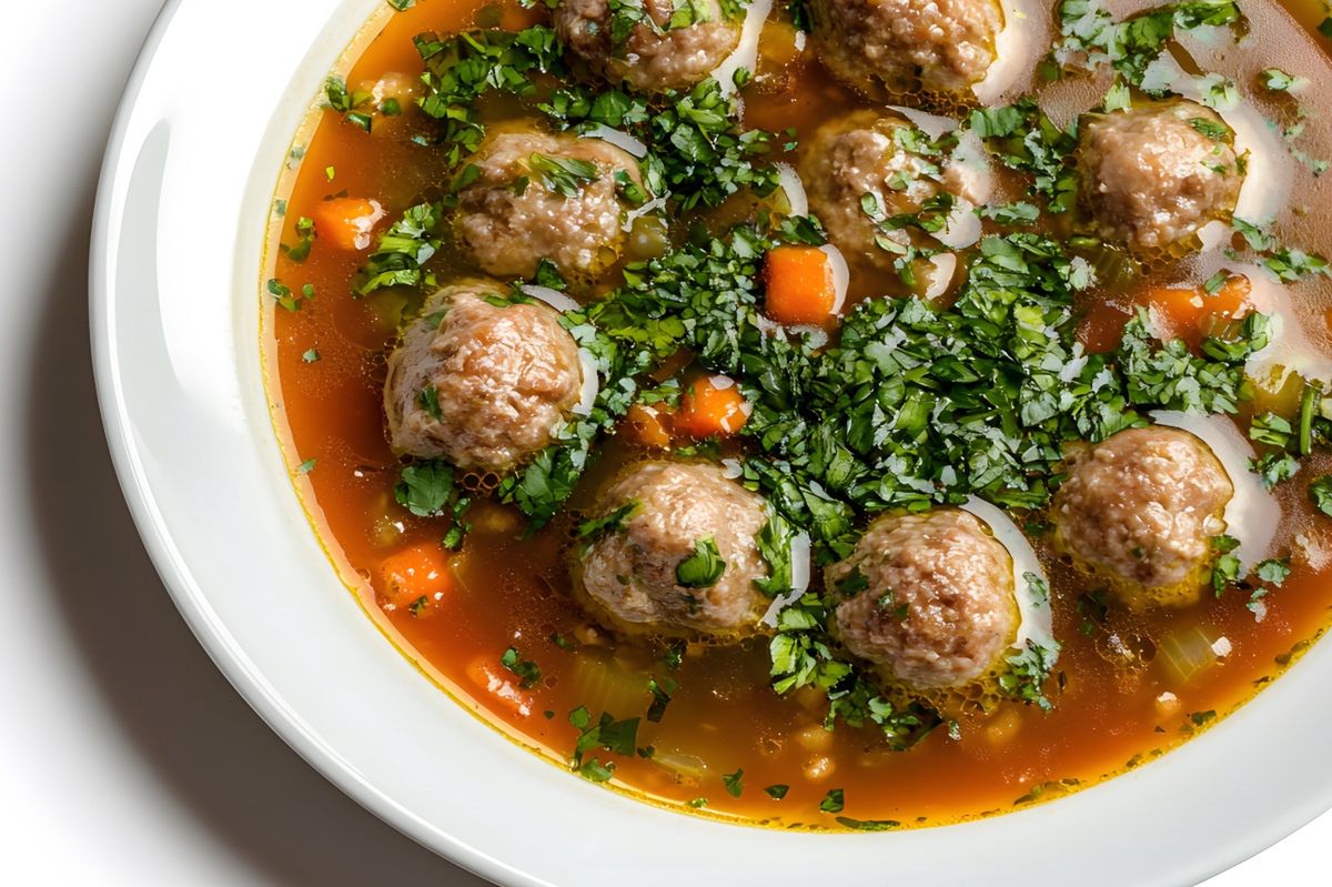 Satisfying slim-down: Turkey meatball soup with veggies