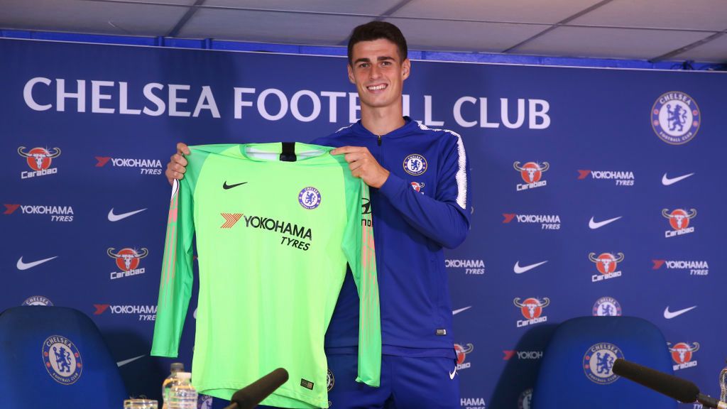 Kepa Arrizabalaga podczas prezentacji w Chelsea