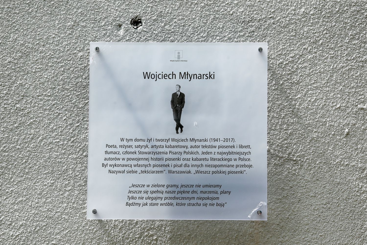 Odsłonięcie tablicy Wojciecha Młynarskiego